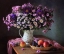 Picture of STILL LIFE WITH A BOUQUET OF CHRYSANTHEMUMS AND FRUITS