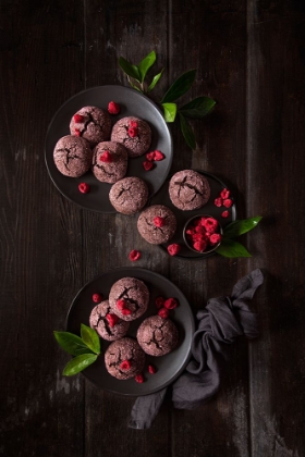Picture of RASPBERRY CHOCOLATE CRINKLE COOKIES