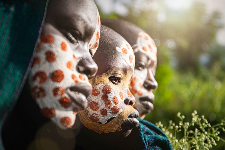 Picture of THREE SURMA,ETHIOPIA