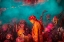 Picture of A BLUE HUE OVER THE SINGERS AT THE SAMAJ DURING HOLI
