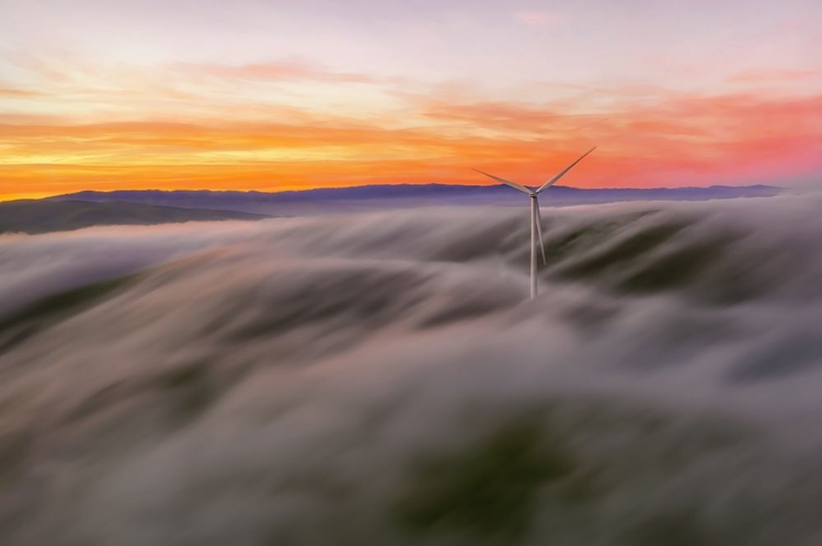 Picture of A WINDMILL IN THE FOG