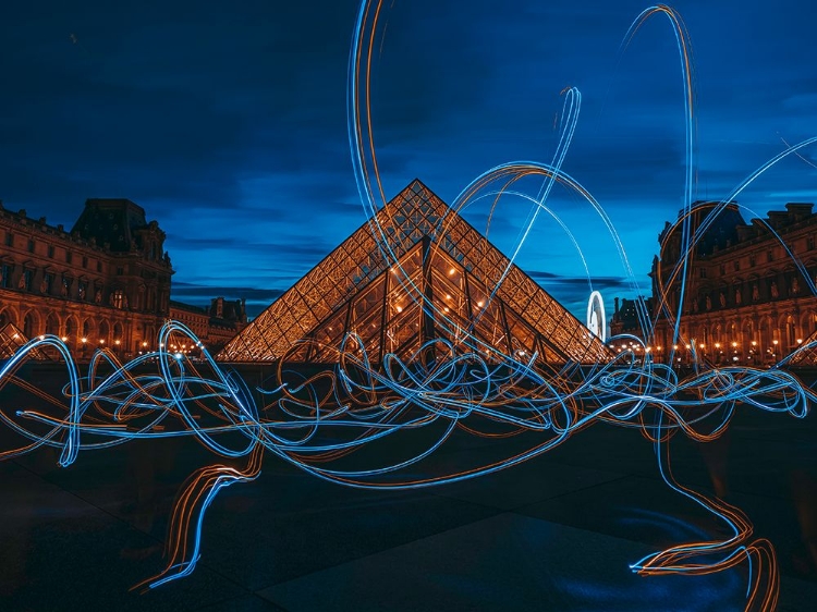 Picture of LIGHT PAINTING AT LOUVRE MUSEUM