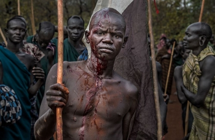 Picture of THE WINNER OF A DONGA FIGHT IN ETHIOPIA.