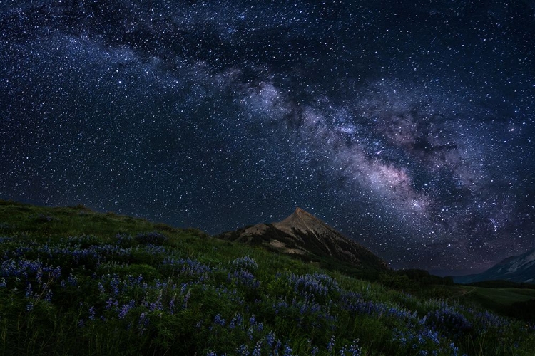 Picture of NIGHT SKY OVER A MOUNTAIN RIDGE