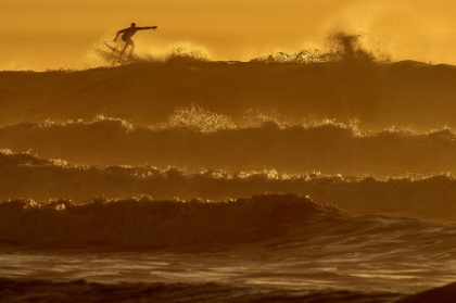 Picture of SURFING AT GOLDEN HOUR IN THE GOLDEN STATE
