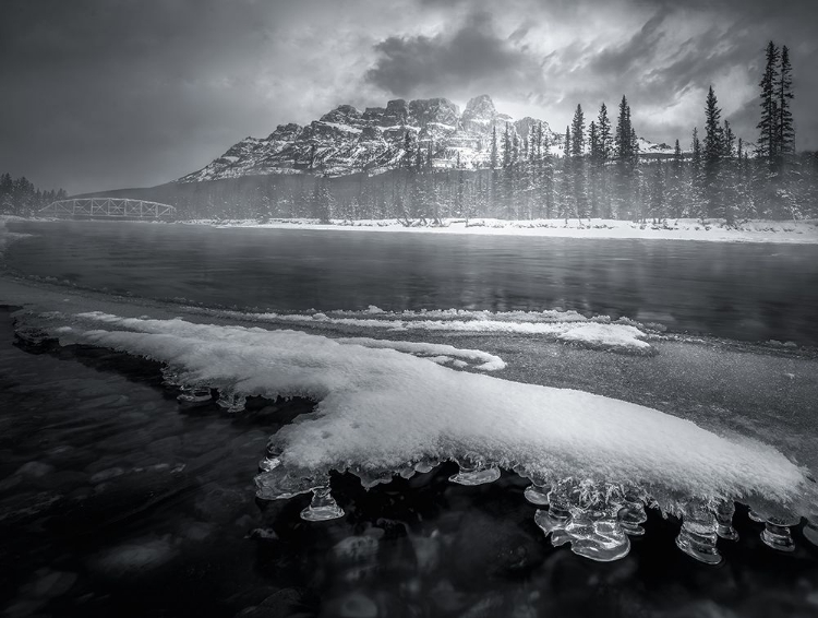 Picture of MELTING RIVER FLOWING BY MOUNTAINS