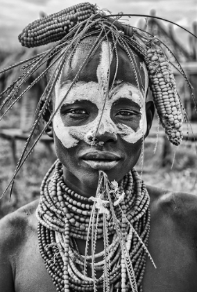 Picture of A WOMAN OF THE KARO TRIBE-OMO VALLEY-ETHIOPIA.