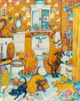 Picture of ORANGE BATHROOM PUPS