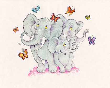 Picture of ELEPHANTS AND BUTTERFLIES