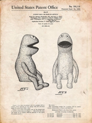 Picture of PP2-VINTAGE PARCHMENT WILKINS COFFEE MUPPET PATENT POSTER