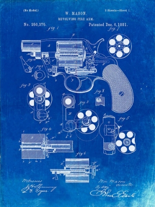 Picture of PP5-FADED BLUEPRINT COLT M1889 REVOLVER POSTER