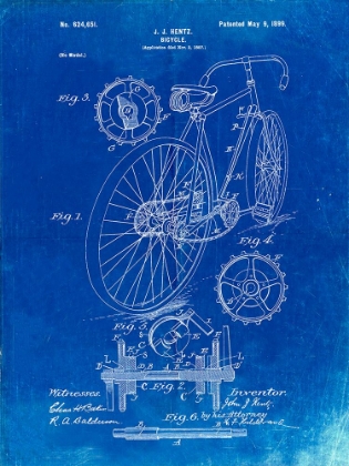 Picture of PP25-FADED BLUEPRINT EAGLE QUAD RACING BICYCLE POSTER