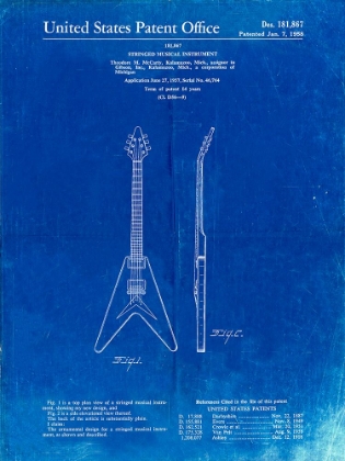 Picture of PP48-FADED BLUEPRINT GIBSON FLYING V GUITAR POSTER