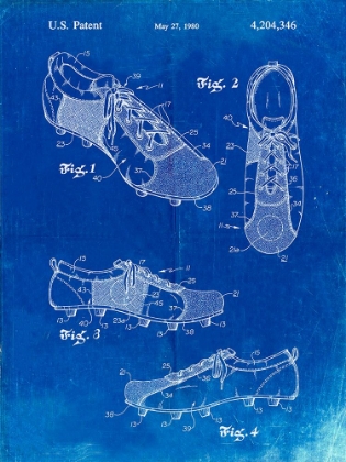 Picture of PP55-FADED BLUEPRINT SOCCER CLEATS POSTER