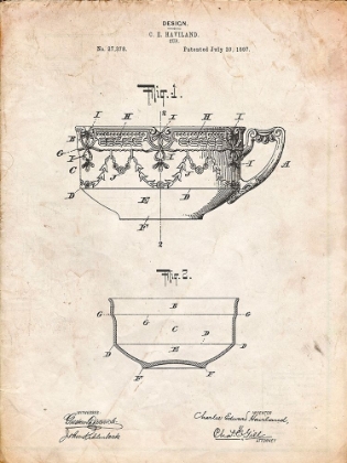 Picture of PP57-VINTAGE PARCHMENT HAVILAND DEMITASSE TEA CUP PATENT POSTER