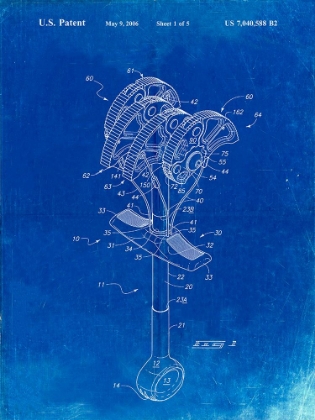Picture of PP61-FADED BLUEPRINT OMEGA PACIFIC LINK CLIMBING CAM PATENT POSTER