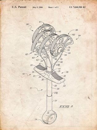 Picture of PP61-VINTAGE PARCHMENT OMEGA PACIFIC LINK CLIMBING CAM PATENT POSTER