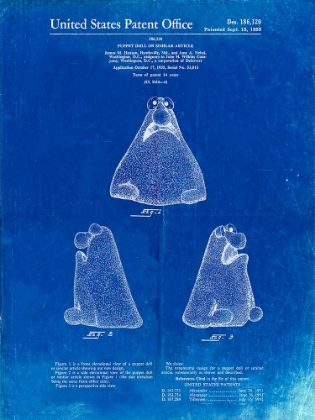 Picture of PP75-FADED BLUEPRINT WILKINS COFFEE (WONTKINS) MUPPET PATENT POSTER