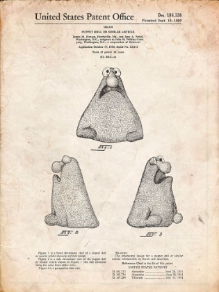 Picture of PP75-VINTAGE PARCHMENT WILKINS COFFEE (WONTKINS) MUPPET PATENT POSTER