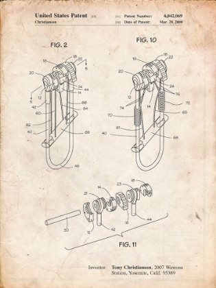 Picture of PP81-VINTAGE PARCHMENT ROCK CLIMBING CAMALOT PATENT POSTER