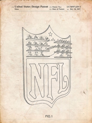Picture of PP217-VINTAGE PARCHMENT NFL DISPLAY PATENT POSTER
