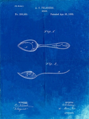Picture of PP236-FADED BLUEPRINT TRAINING SPOON PATENT POSTER