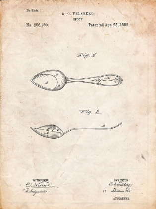 Picture of PP236-VINTAGE PARCHMENT TRAINING SPOON PATENT POSTER