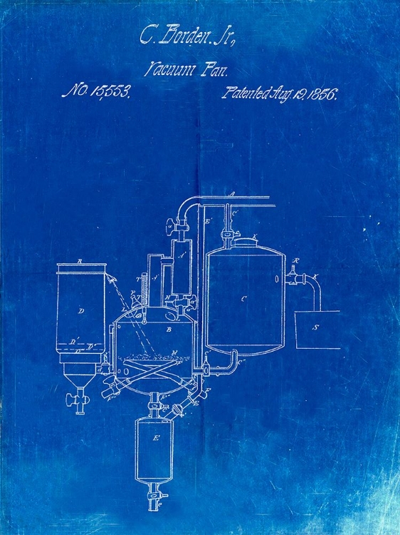 Picture of PP256-FADED BLUEPRINT PASTEURIZED MILK PATENT POSTER