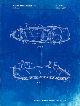 Picture of PP267-FADED BLUEPRINT BALLET SLIPPER PATENT POSTER