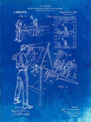 Picture of PP293-FADED BLUEPRINT CARTOON METHOD PATENT POSTER