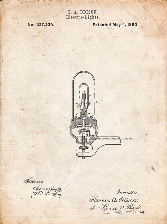 Picture of PP296-VINTAGE PARCHMENT EDISON LIGHT BULB POSTER