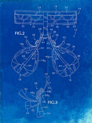 Picture of PP297-FADED BLUEPRINT ROCK CLIMBING HARNESS PATENT POSTER