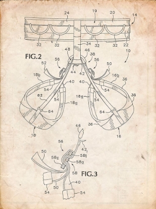 Picture of PP297-VINTAGE PARCHMENT ROCK CLIMBING HARNESS PATENT POSTER