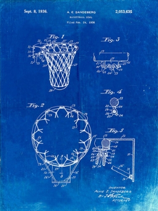 Picture of PP323-FADED BLUEPRINT GOLDEN GATE BRIDGE MAIN TOWER PATENT POSTER