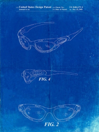 Picture of PP324-FADED BLUEPRINT OAKLEY SUNGLASSES PATENT POSTER