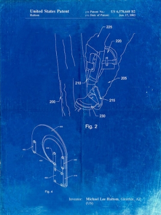 Picture of PP340-FADED BLUEPRINT POLE CLIMBER KNEE PADS PATENT POSTER