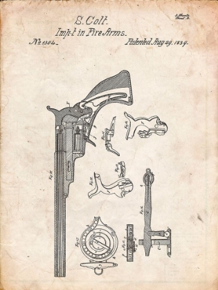 Picture of PP409-VINTAGE PARCHMENT COLT PATERSON PATENT POSTER