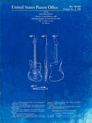 Picture of PP417-FADED BLUEPRINT FENDER JAZZMASTER GUITAR PATENT POSTER
