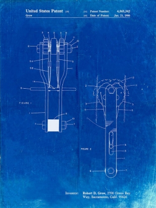 Picture of PP418-FADED BLUEPRINT ROCK CLIMBING CAM PATENT POSTER