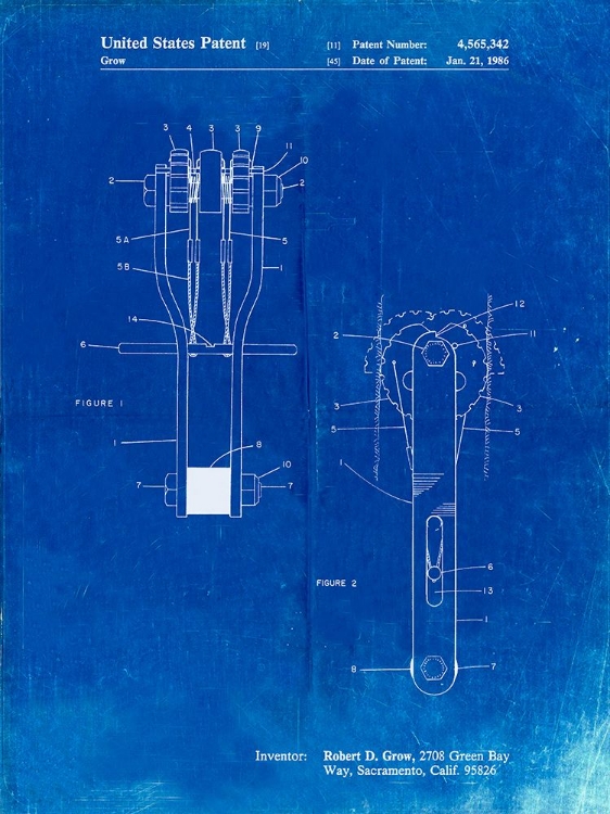 Picture of PP418-FADED BLUEPRINT ROCK CLIMBING CAM PATENT POSTER