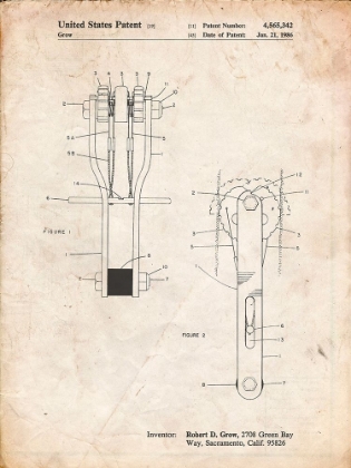 Picture of PP418-VINTAGE PARCHMENT ROCK CLIMBING CAM PATENT POSTER