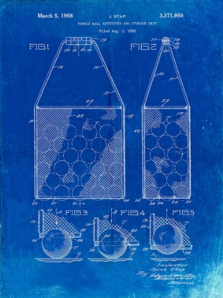 Picture of PP436-FADED BLUEPRINT TENNIS HOPPER PATENT POSTER