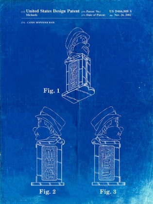 Picture of PP441-FADED BLUEPRINT PEZ DISPENSER PATENT POSTER