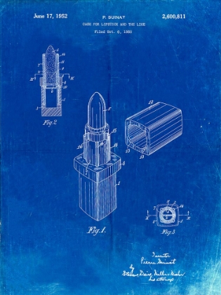 Picture of PP460-FADED BLUEPRINT CHANEL LIPSTICK PATENT POSTER