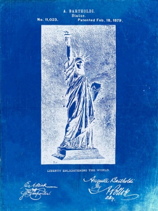 Picture of PP474-FADED BLUEPRINT STATUE OF LIBERTY POSTER
