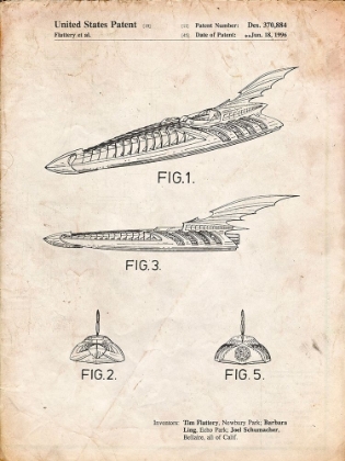 Picture of PP483-VINTAGE PARCHMENT BATMAN FOREVER BATBOAT PATENT POSTER