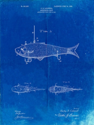 Picture of PP485-FADED BLUEPRINT FISHING ARTIFICIAL BAIT POSTER