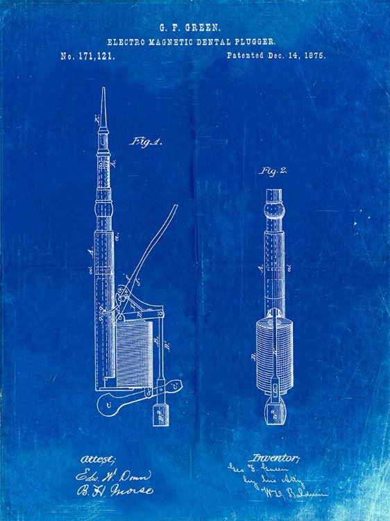 Picture of PP491-FADED BLUEPRINT DENTIST DRILL PATENT POSTER