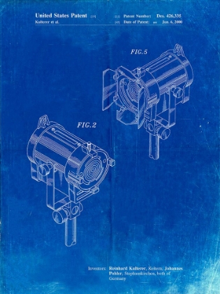 Picture of PP495-FADED BLUEPRINT STAGE LIGHTS PATENT POSTER