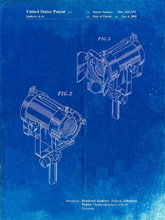 Picture of PP495-FADED BLUEPRINT STAGE LIGHTS PATENT POSTER